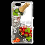 Coque Sony Xperia Z1 Compact Champagne et fraises
