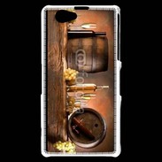 Coque Sony Xperia Z1 Compact Vin blanc et tonneaux