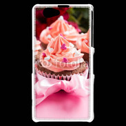 Coque Sony Xperia Z1 Compact Cupcake et ruban rose
