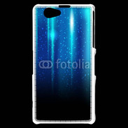 Coque Sony Xperia Z1 Compact Rideau bleu à strass