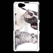 Coque Sony Xperia Z1 Compact Duo chien et chat