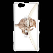Coque Sony Xperia Z1 Compact Chaton sur une corde
