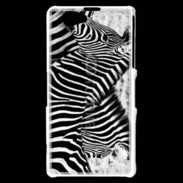 Coque Sony Xperia Z1 Compact Zèbre en noir et blanc