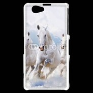 Coque Sony Xperia Z1 Compact Chevaux blancs
