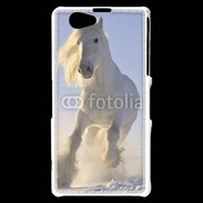 Coque Sony Xperia Z1 Compact Cheval blanc dans la neige
