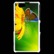 Coque Sony Xperia Z1 Compact Papillon posé sur une fleur