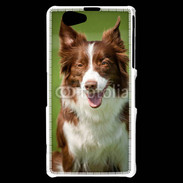 Coque Sony Xperia Z1 Compact Chien Colley marron et blanc