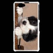 Coque Sony Xperia Z1 Compact Chiot blanc et noir 2