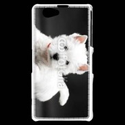 Coque Sony Xperia Z1 Compact Chiot blanc 5