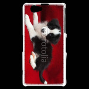 Coque Sony Xperia Z1 Compact Chiot noir et blanc 5