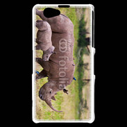 Coque Sony Xperia Z1 Compact Rhinocéros et son petit