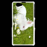Coque Sony Xperia Z1 Compact Lapin blanc dans l'herbe