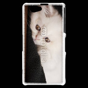 Coque Sony Xperia Z1 Compact Chat persan blanc 5