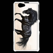 Coque Sony Xperia Z1 Compact Cheval noir au galop 5