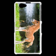 Coque Sony Xperia Z1 Compact Poulain marron et blanc