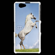 Coque Sony Xperia Z1 Compact Cheval arable robe grise