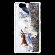 Coque Sony Xperia Z1 Compact Cheval et chien dans la neige