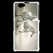 Coque Sony Xperia Z1 Compact Chevaux blancs