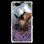 Coque Sony Xperia Z1 Compact Cheval sentant la lavande 