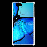 Coque Sony Xperia Z1 Compact Papillon sur fond bleu