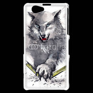 Coque Sony Xperia Z1 Compact Loup en dessin 100