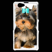 Coque Sony Xperia Z1 Compact Yorkshire et nœud bleu 15