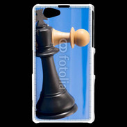 Coque Sony Xperia Z1 Compact Pions de jeu d'échec sur fond bleu