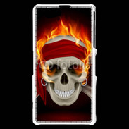 Coque Sony Xperia Z1 Compact Tête de mort en flamme