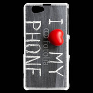 Coque Sony Xperia Z1 Compact J'aime mon téléphone