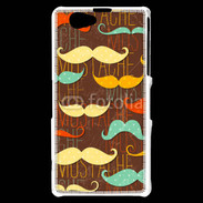 Coque Sony Xperia Z1 Compact Fond en moustache