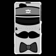 Coque Sony Xperia Z1 Compact Moustache et casquette tête de mort