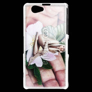 Coque Sony Xperia Z1 Compact Jolie femme avec des ailes de Papillon