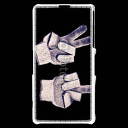 Coque Sony Xperia Z1 Compact double fuck gants