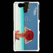 Coque Sony Xperia Z1 Compact Femme assise sur la plage
