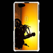 Coque Sony Xperia Z1 Compact Femme biker au couché de soleil