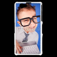Coque Sony Xperia Z1 Compact jeune Geek avec clavier