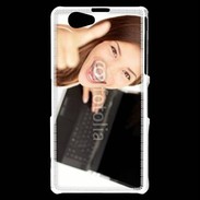Coque Sony Xperia Z1 Compact Femme souriante ordinateur