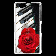 Coque Sony Xperia Z1 Compact Rose sur un piano
