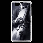 Coque Sony Xperia Z1 Compact Violoncelliste en noir et blanc 5