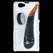 Coque Sony Xperia Z1 Compact Crosse et palet de Hockey sur glace