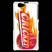 Coque Sony Xperia Z1 Compact Cricket balle flamme