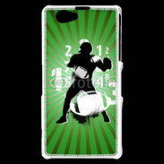 Coque Sony Xperia Z1 Compact Illustration football américain sur fond vert