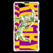 Coque Sony Xperia Z1 Compact Poster rugby sur fond jaune