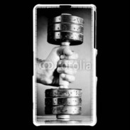 Coque Sony Xperia Z1 Compact Passion Musculation en noir et blanc