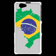 Coque Sony Xperia Z1 Compact Drapeau Brésil coupe du monde 2014