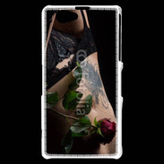 Coque Sony Xperia Z1 Compact Lingerie et rose rouge