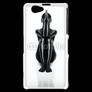 Coque Sony Xperia Z1 Compact Femme nue body painting noir et blanc 2