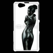 Coque Sony Xperia Z1 Compact Femme nue body painting noir et blanc 3