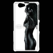 Coque Sony Xperia Z1 Compact Femme nue body painting noir et blanc 4