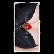 Coque Sony Xperia Z1 Compact soutien gorge avec une fraise